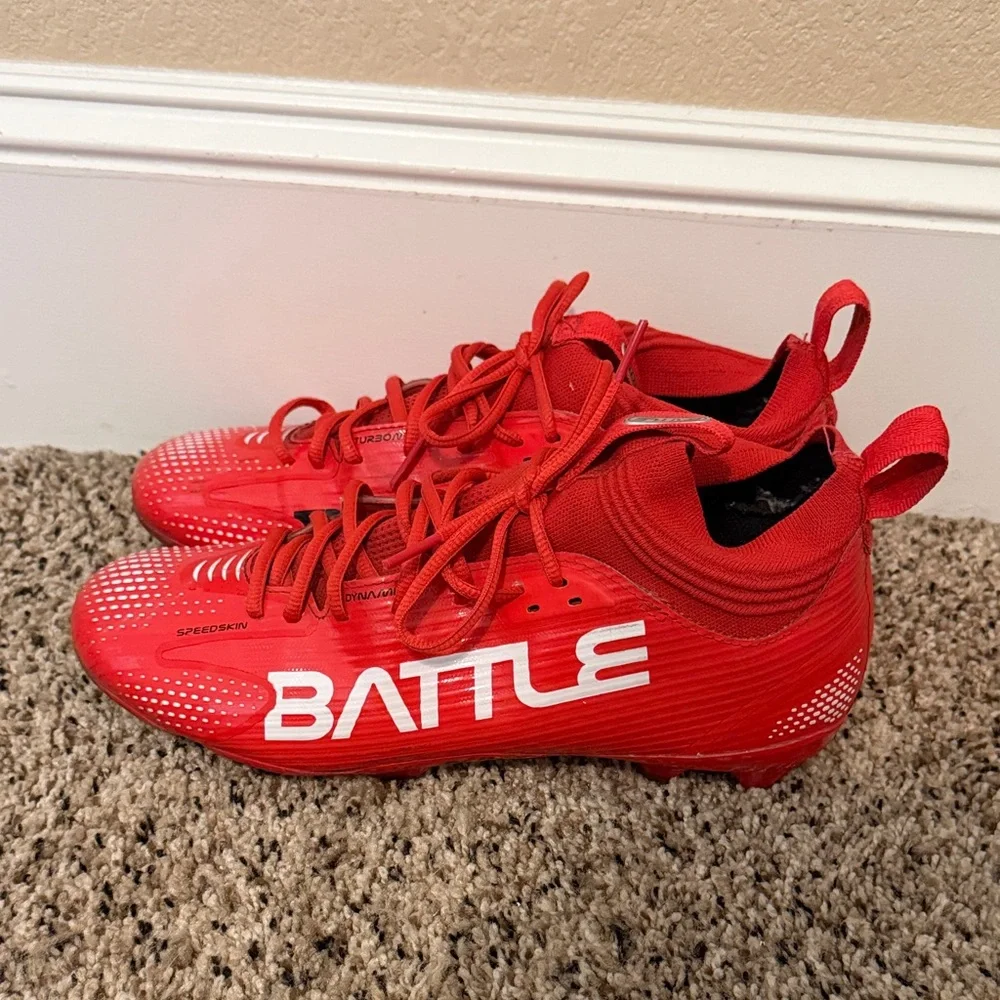 Men’s “Battle” Red Athletic Football Cleats